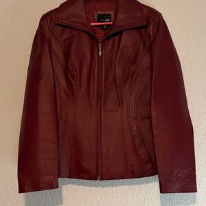 East 5th Women's Burgundy Leather Jacket